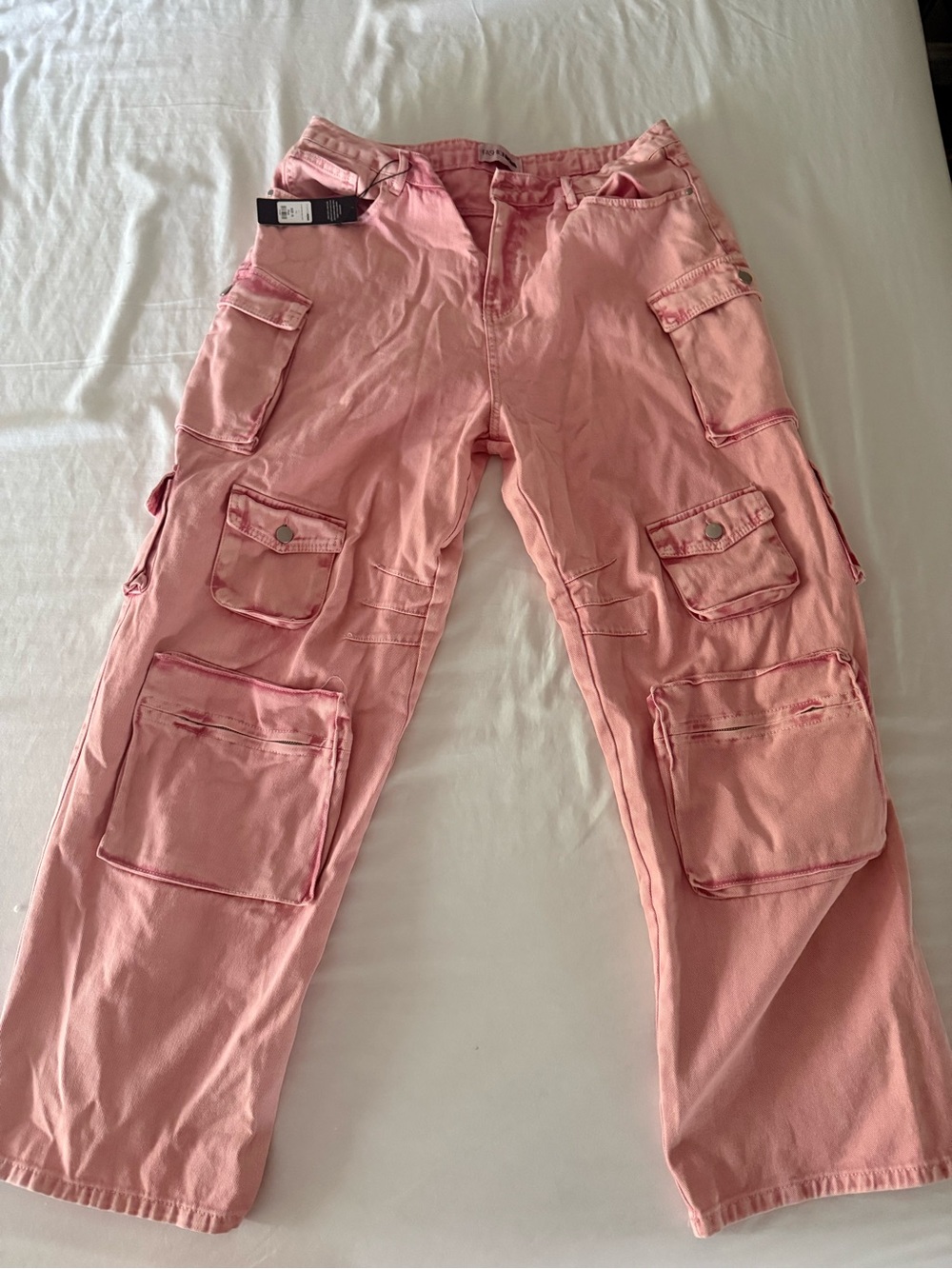 Fashion Nova Pink Cargo Boyfriend Jeans